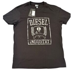 Diesel Boys Black T-Diegor 11 GT T-Shirt Graphic Tee‎ Crew Neck Top Size M